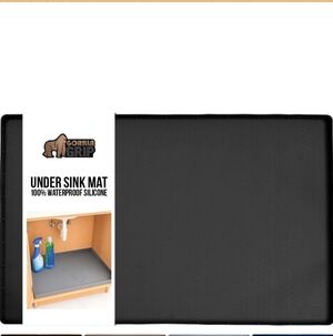 Gorilla Grip Black Under Sink Mat - Waterproof Silicone